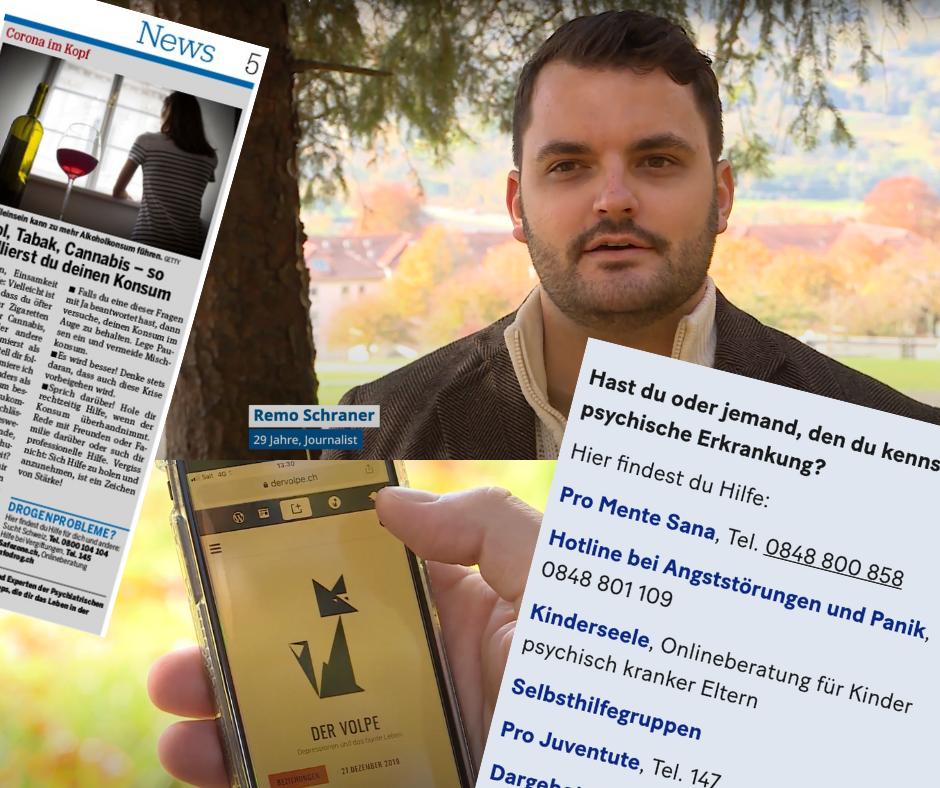 Der Volpe, Mitgliedschaft, 20 Minuten, Corona im Kopf, Medien, Südostschweiz